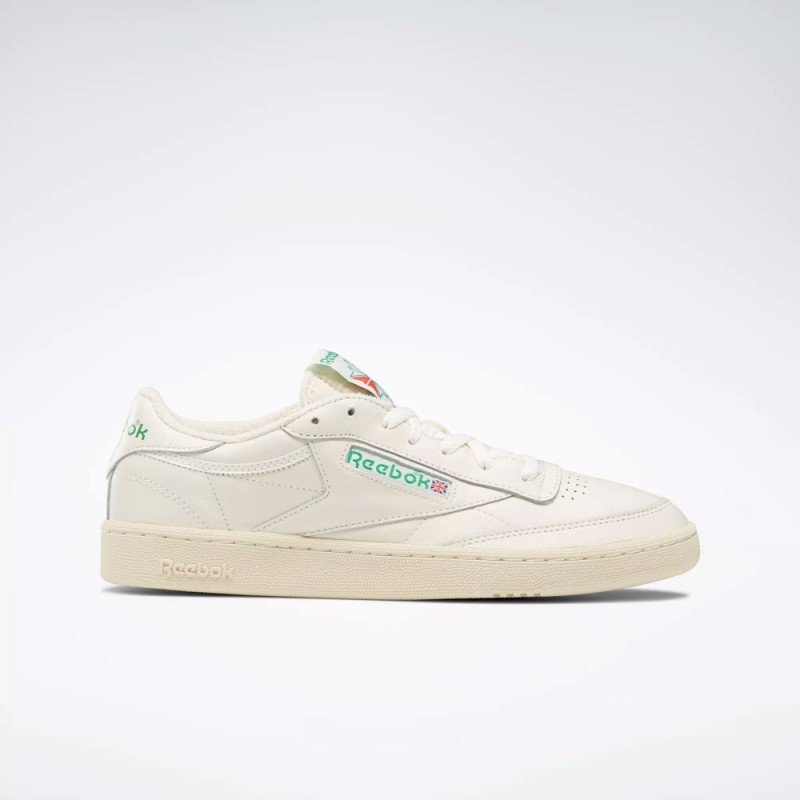 Reebok Unisex' Club C 85 Vintage Shoes - Chalk- حذاء ريبوك كلوب سي 85 فانتيج للجنسين لون أبيض طحيني
