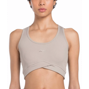Reebok Womens' Studio Rib Crop Ash Bra