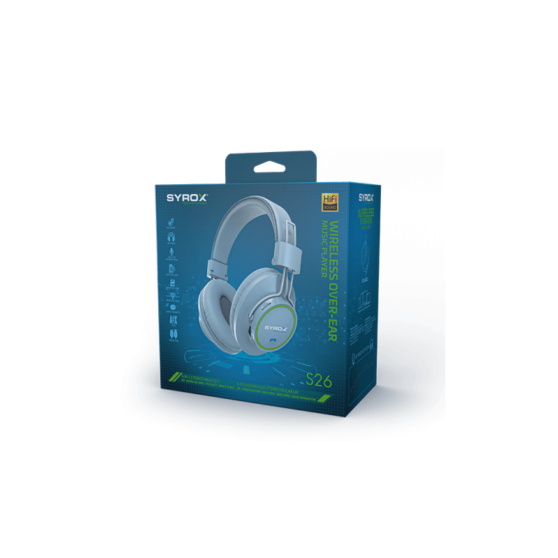 S26 Wireless Headset with Microphone white سماعة ويرلس - Image 2