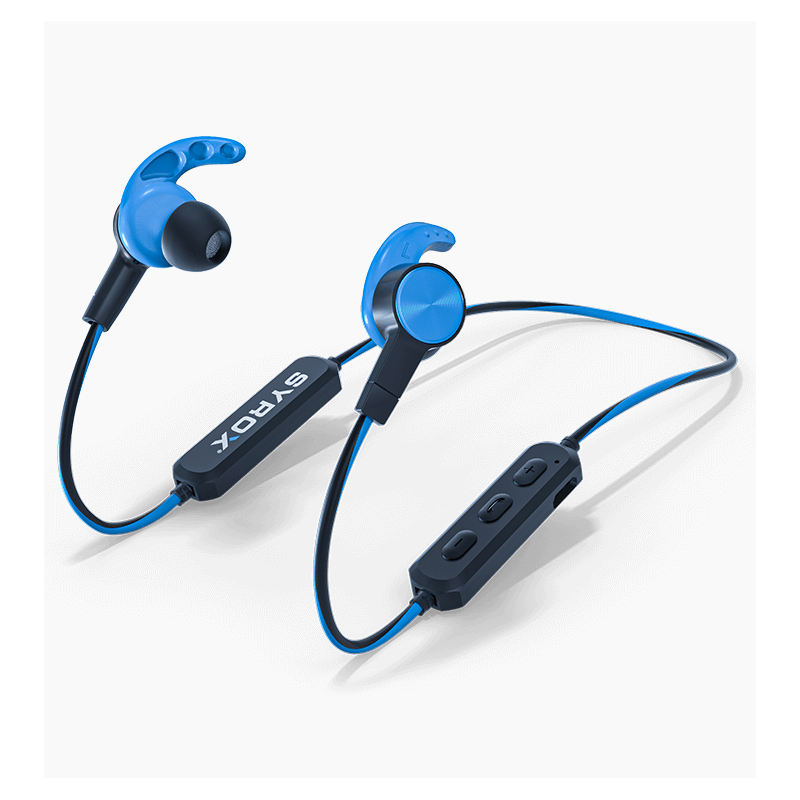 S32 Wireless Headset with Microphone سماعة ويرلس ازرق - Image 3