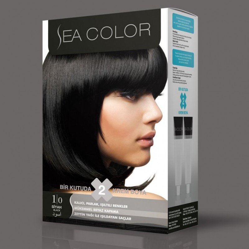 SEA COLOR صبغة شعر اسود 1/0 100مل