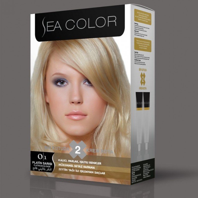 SEA COLOR صبغة شعر اشقر بلاتيني فاتح 0/1 100مل