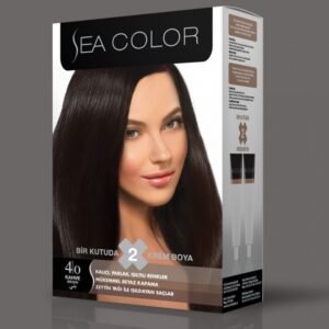 SEA COLOR صبغة شعر بني 4/0 100مل