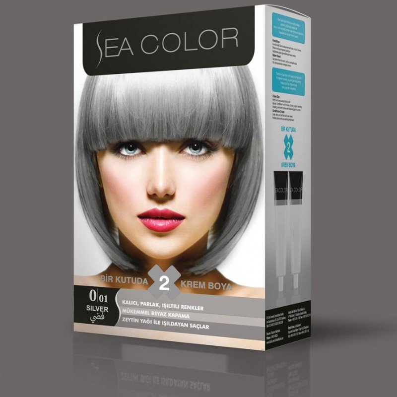 SEA COLOR صبغة شعر فضي 0/01 100مل