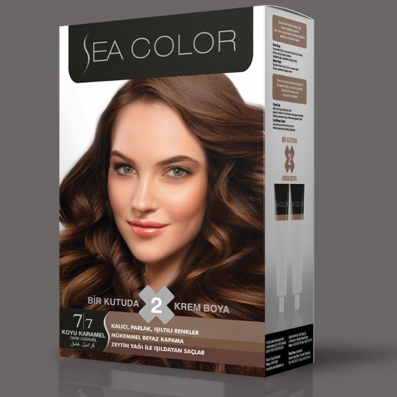 SEA COLOR صبغة شعر كراميل غامق 7/7 100مل