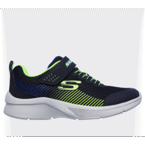 Skechers Kid's Microspec - Navy Lime Shoes - حذاء سكيتشرز ميكرو سبيس للأطفال لون كحلي ورمادي