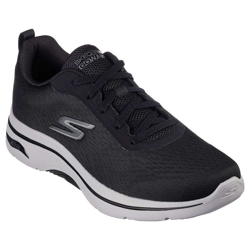 Skechers Men's Go Walk Arch Fit 2.0-Idyllic 2 Shoes -حذاء سكيتشرز جو ووك ارتش فيت 2.0 للرجال لون أسود ونعل أبيض