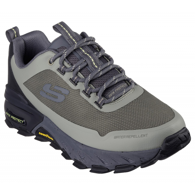 Skechers Men's Max Protect - Liberated Shoes - حذاء سكيتشرز ماكس بروتكت للرجال لون زيتي ورمادي وأسود