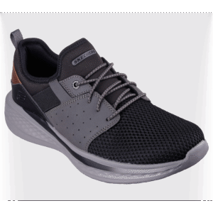 Skechers Men's Relaxed Fit: Slade - Raymar Shoes - حذاء سكيتشرز ريلاكس فيت: سلاد رايمار للرجال لون أسود ونعل رمادي