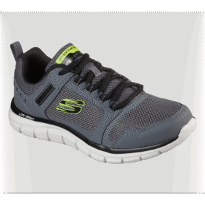Skechers Men's Track - Knockhill Shoes - حذاء سكيتشرز تراك - نوك هيل للرجال لون رمادي ونعل ابيض