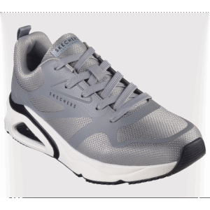 Skechers Men's Tres-Air Uno - Revolution-Airy Shoes -حذاء سكيتشرز تريس اير أونو للرجال لون رمادي ونعل أبيض