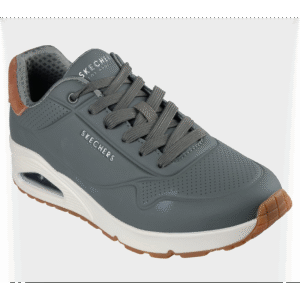 Skechers Men's Uno - Suited On Air Shoes - حذاء سكيتشرز أونو- سوتيود أون اير للرجال لون زيتي ونعل أبيض