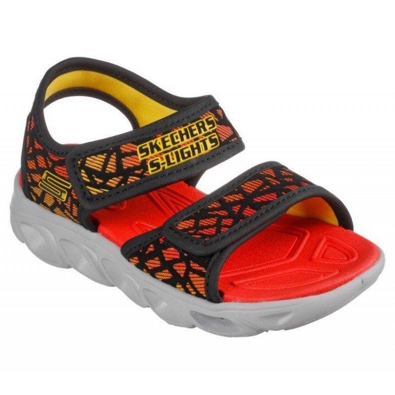 Skechers Kids' S Lights: Hypno-Splash Sun Sonic Shoes  - حذاء سكيتشرز هايبنو سبلاش صن سونيك للأطفال لون أسود وبرتقالي