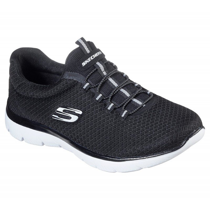 Skechers Women's Summits Shoes حذاء سكيتشرز سوميتس للنساء لون أسود ونعل أبيض