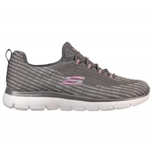حذاء سكيتشرز سوميتس للنساء لون رمادي ونعل أبيض- Skechers Women's Summits Shoes
