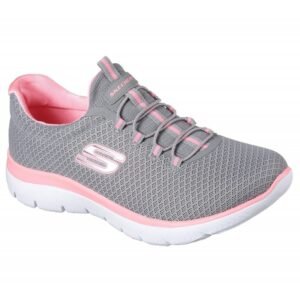 Skechers Women's Summits Shoes حذاء سكيتشرز سوميتس للنساء لون رمادي وزهري