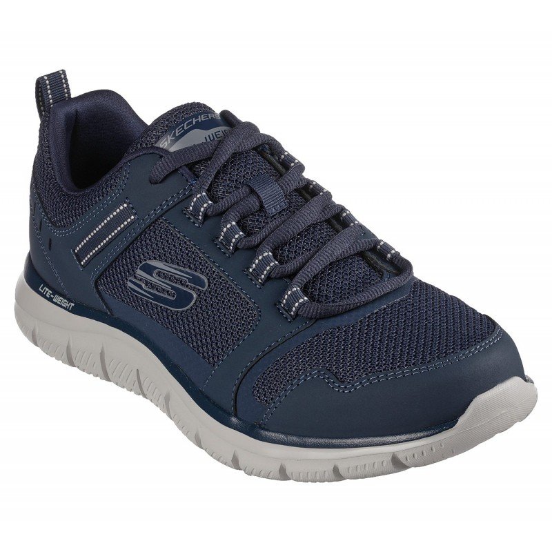 Skechers Men's Track - Knockhill Shoes - حذاء سكيتشرز تراك - نوك هيل للرجال لون كحلي ونعل ابيض