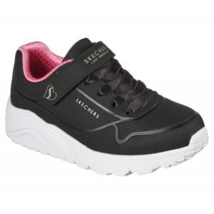 Skechers Kids' Uno Lite Shoes- حذاء سكيتشرز أونو لايت للأطفال لون أسود ونعل أبيض