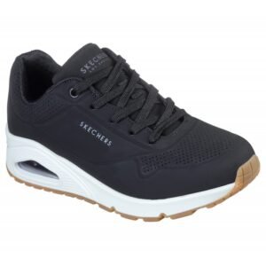 حذاء سكيتشرز أونو – ستاند اون اير للنساء لون أسود ونعل أبيض- Skechers Women's Uno - Stand on Air Shoes