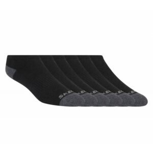 Skechers WOMEN'S Low-Cut Socks (6 Pairs) - جوارب سكيتشرز (6 أزواج) للنساء (نمرة 36-41) لون أسود
