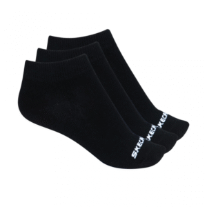 Skechers Womens (36-41) 3 Pairs Socks - Black