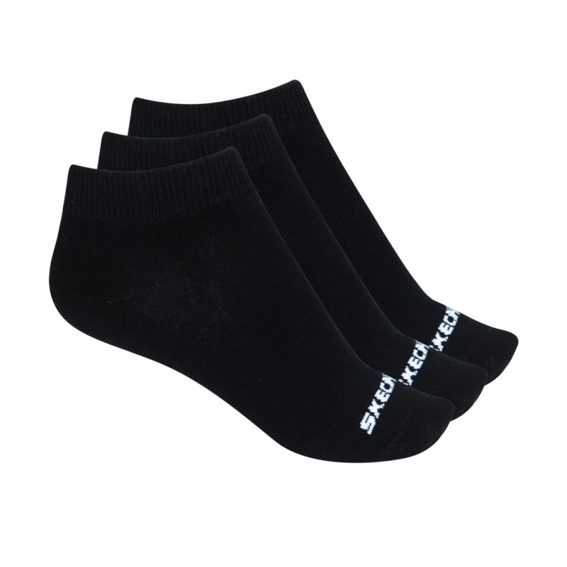 Skechers Womens (36-41) 3 Pairs Socks - Black