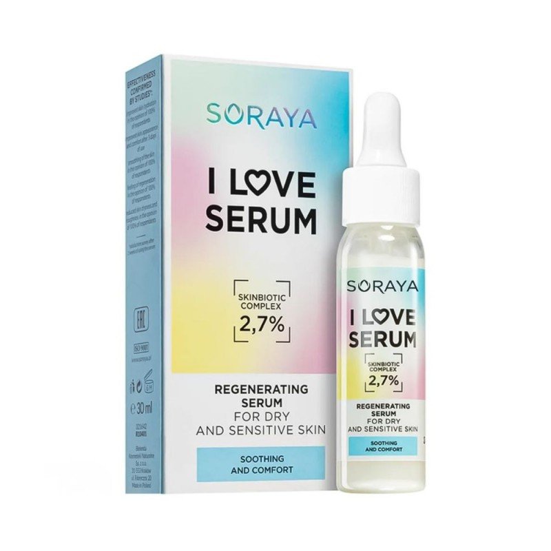 SORAYA I LOVE SERUM Regenerating Serum With 2.7% Skinbiotic Complex سيروم تجديد البشرة بتركيز 2.7% من مركب سكينبيوتيك من سورايا 30 مل
