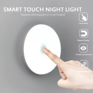 TOUCH ON/OFF PRESS ADJUST BRIGHTNESS -مصباح إنارة ليلية ليد داخل علبة دائرية