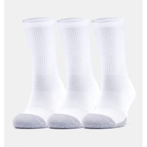 Under Armour Adult HeatGear® Crew (3-Pack) Socks - جوارب أندر آرمر ادلت هيت جير كرو للجنسين-3 أزواج لون أبيض