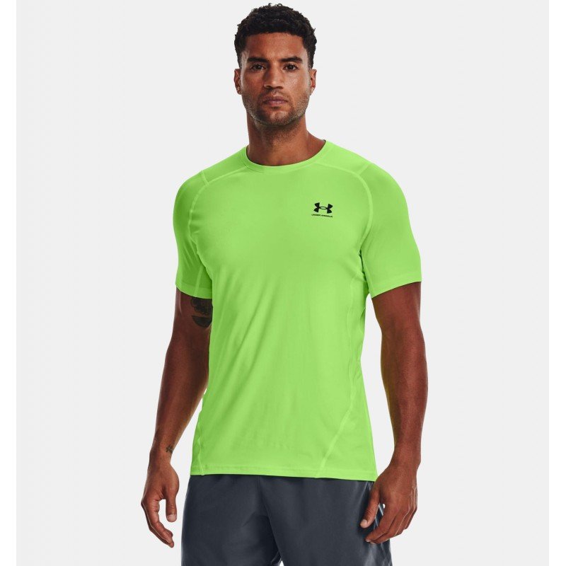 Under Armour Men's HeatGear Fitted Short Sleeve T-Shirt - تيشيرت أندر آرمر هيت-جير ارمر فيتد بأكمام قصيرة للرجال لون أخضر
