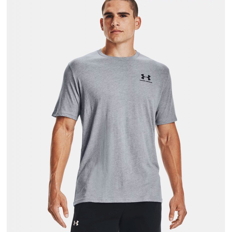 Under Armour Men's Sportstyle Left Chest T-Shirt - تيشيرت أندر آرمر سبورت ستايل ليفت تشيست بأكمام قصيرة للرجال لون سكني