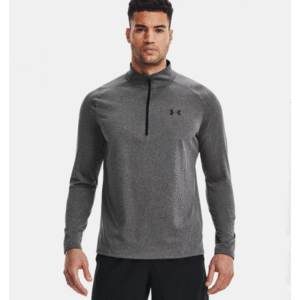 Under Armour Men's Tech™ ½ Zip Long Sleeve تيشيرت اندر ارمور بأكمام طويلة للرجال لون رمادي