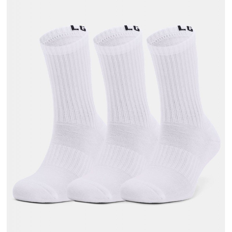 Under Armour Unisex Core Crew (3-Pack) Socks - جوارب أندر آرمر كور كرو للجنسين-3 أزواج لون أبيض