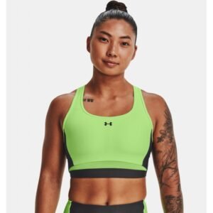 Under Armour Women's Mid Crossback Long Line Sports Bra- صدرية رياضية أندر آرمر ميد كروس باك لونج لاين سبورتس للنساء لون أخضر