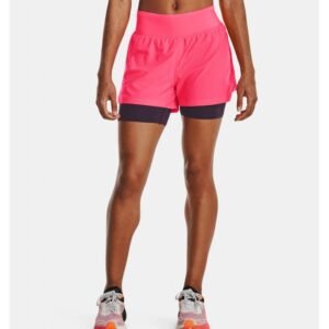 Under Armour Women's Run Stamina 2-in-1 Shorts- شورت أندر آرمر ران ستامينا 2-ان-1 للنساء لون وردي