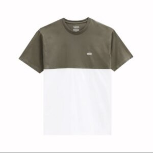Vans Men's Colorblock T-Shirt  - تيشيرت فانز كلر بلوك للرجال لون أبيض وزيتي