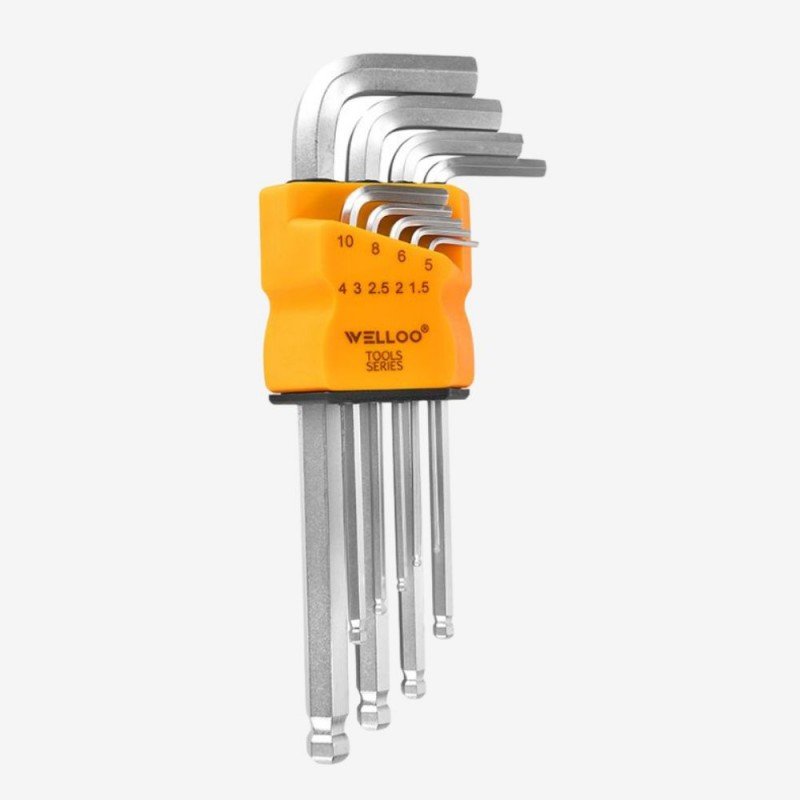 WELLOO 9Pcs Ball Point HEX Key Set Model HKB2009S طقم 9 قطع
