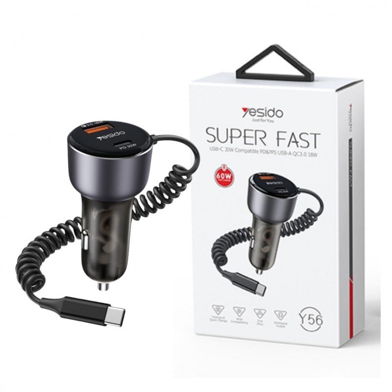 Yesido Y56 60W Fast Charging Car Charger