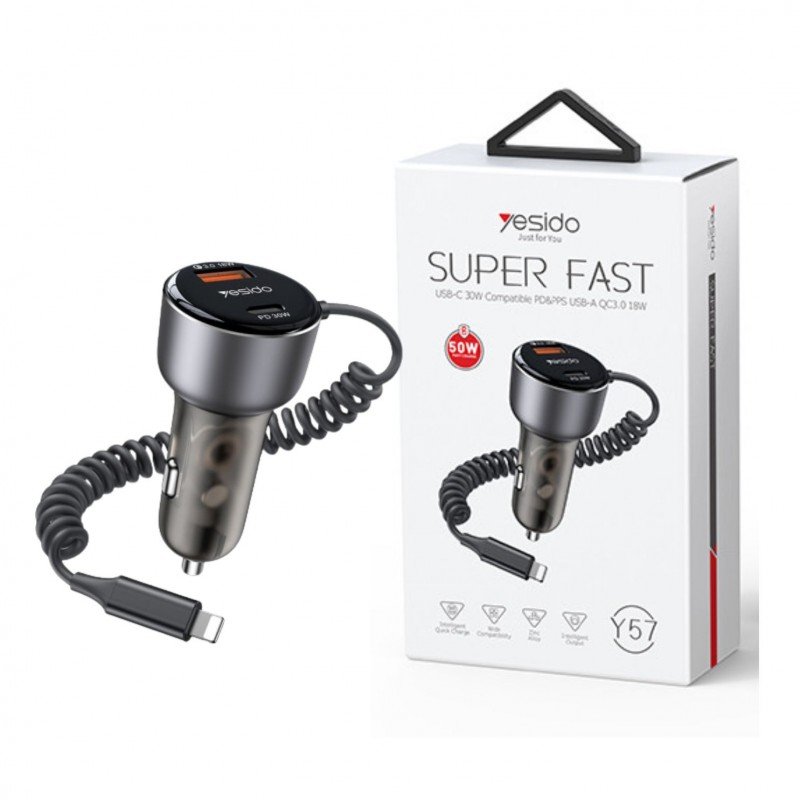 Yesido Y57 50W Fast Charging Car Charger