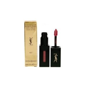 YSL Vernis à Lèvres Vinyl Cream 407 أحمر شفاه سائل من إيف سان لوران كريم فينيل وردي 407 كارمين سيشن 5.5مل