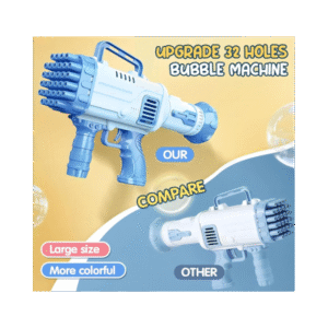 آلة مسدس فقاعات للأطفال لون أزرق