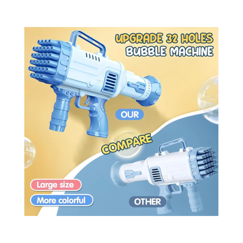 آلة مسدس فقاعات للأطفال لون أزرق