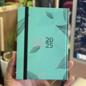 اجنده 2025 من اديب بتصميم اوراق لون فيروزي مقاس 12*17