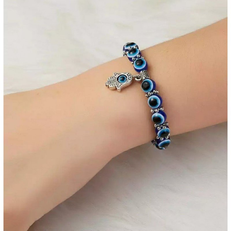 اسوارة مطاط خرزة زرقاء - Image 3