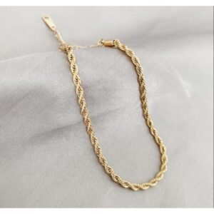 سوار ذهبي ناعم بتصميم مجدول