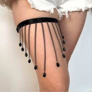 اكسسوار للفخذ للنساء لون أسود