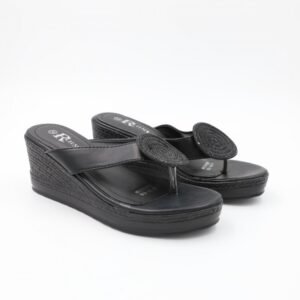 بابوج ستاتي بكعب تصميم اصبع لون أسود