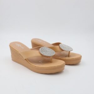 بابوج ستاتي بكعب تصميم اصبع لون بيج