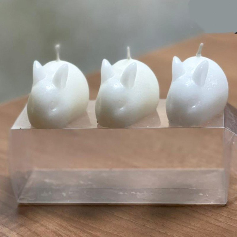 باكيت شمع شكل ارنب 3 حبات