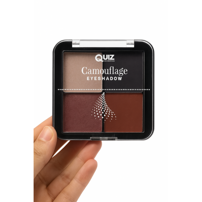 باليت ظلال عيون Camouflage Pastel Rose – 4 ألوان من Quiz Cosmetics